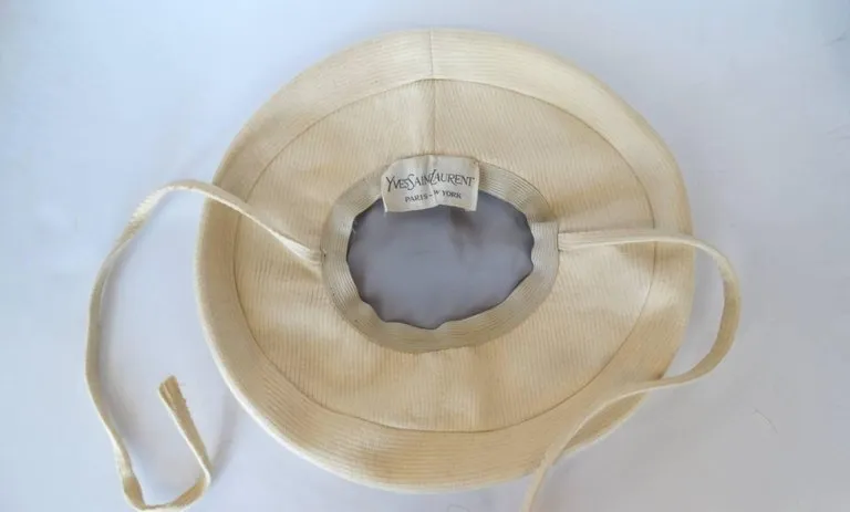 1960s Yves Saint Laurent Mod Cream Wool Saucer Tam Hat