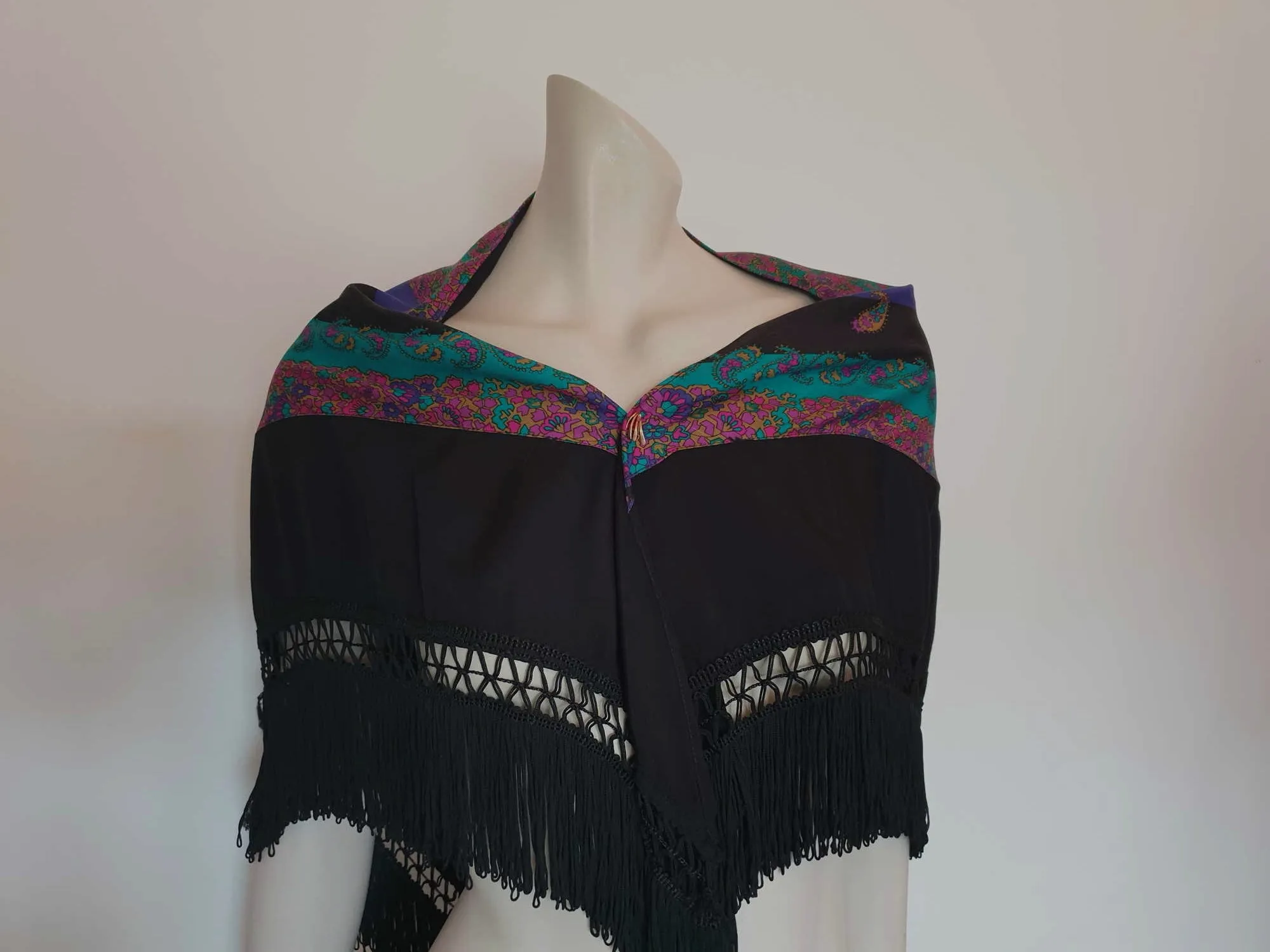 1980s Paisley Print Gypsy Shawl by Anthea Crawford