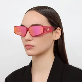 Alexis Angular Sunglasses in Neon Pink