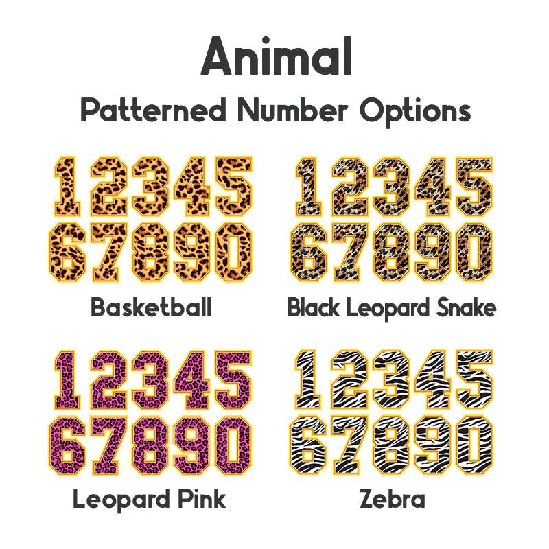 Animal Patterned Number DTF Transfer