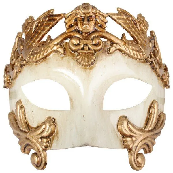 Antonio Roman Gold & Ivory Masquerade Face Mask