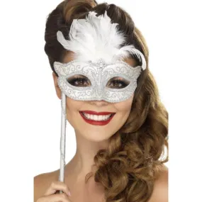 Baroque Fantasy Eyemask, Silver