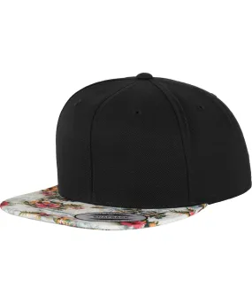 Black/Floral Mint - Fashion print snapback (6089DESIGNER)