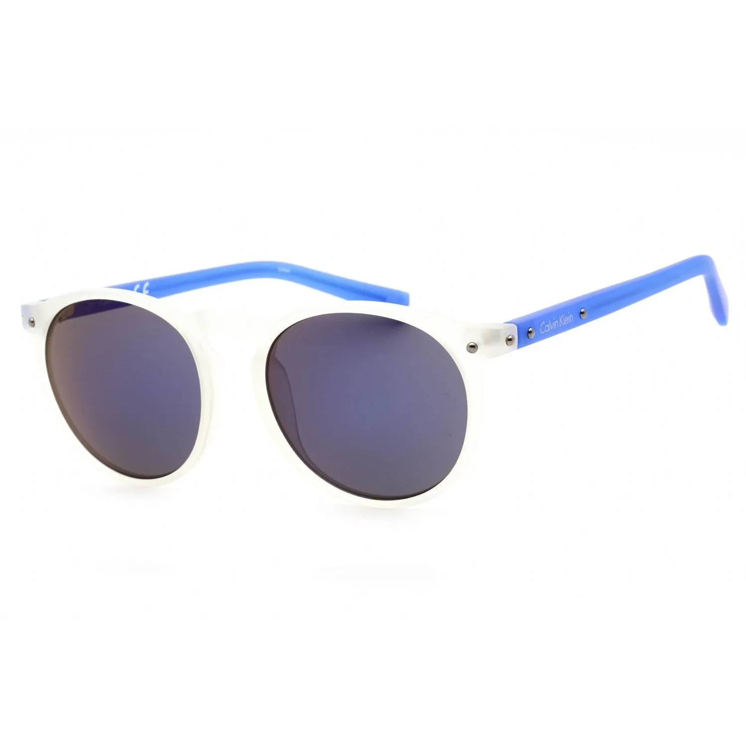 Calvin Klein Retail R740S Sunglasses MATTE CRYSTAL CLEAR/NEON BLUE / Blue Unisex