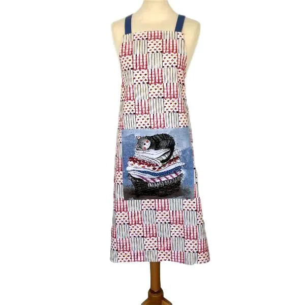 Cat Laundry Basket Double Oven Gloves, Apron and Tea Towel by Alex Clark - Gift Set