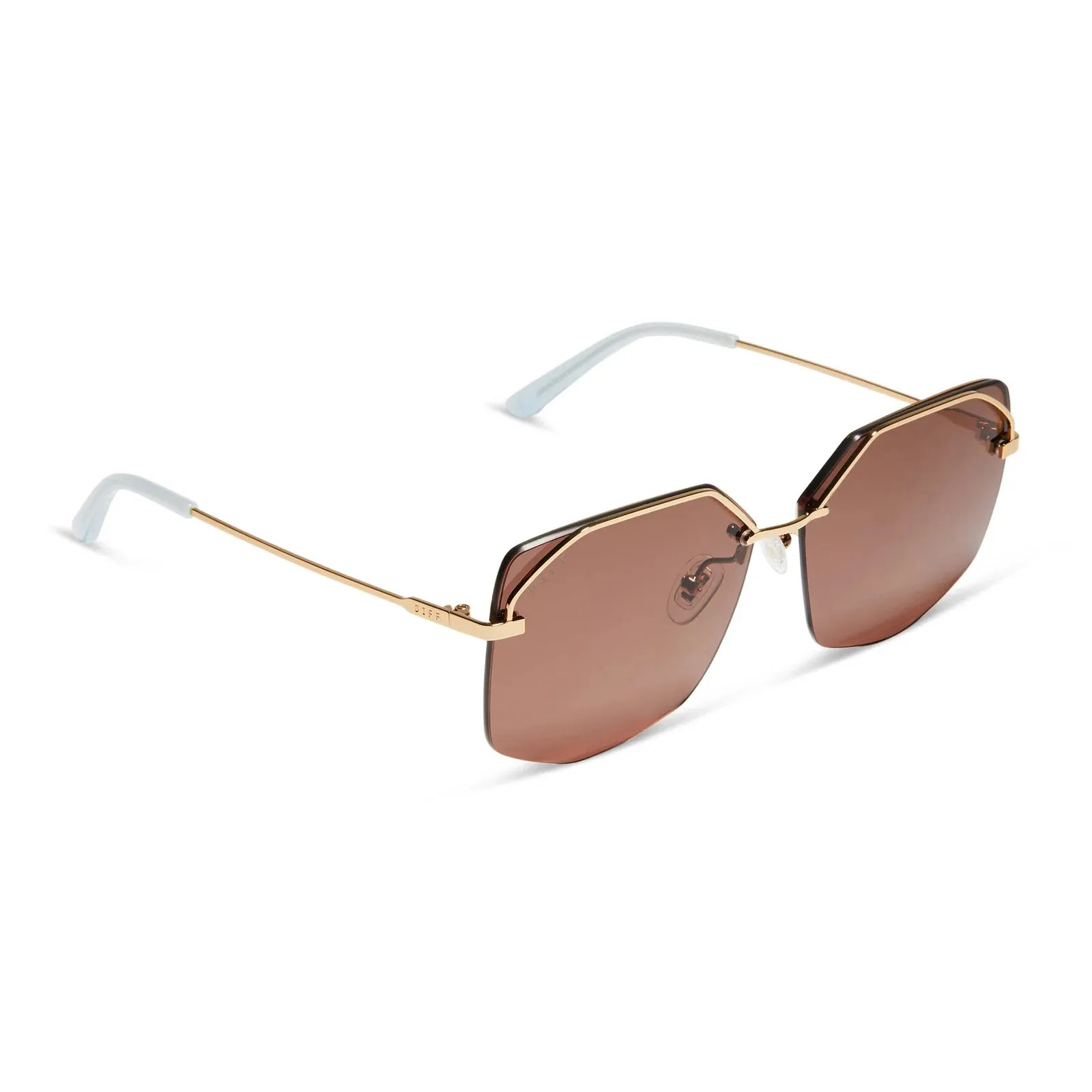 DIFF Bree Sunglasses - Shiny Gold    Brown Polarized