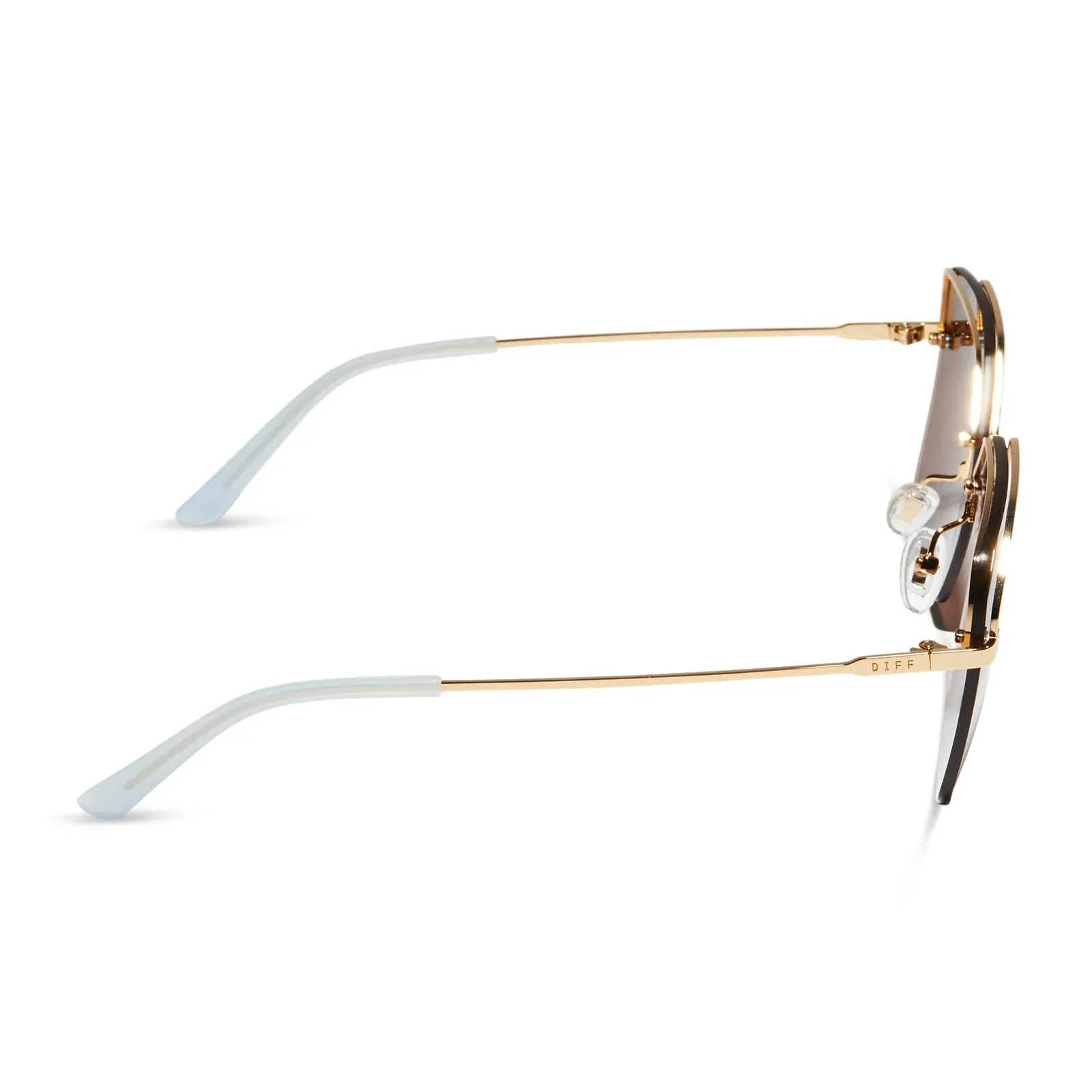 DIFF Bree Sunglasses - Shiny Gold    Brown Polarized