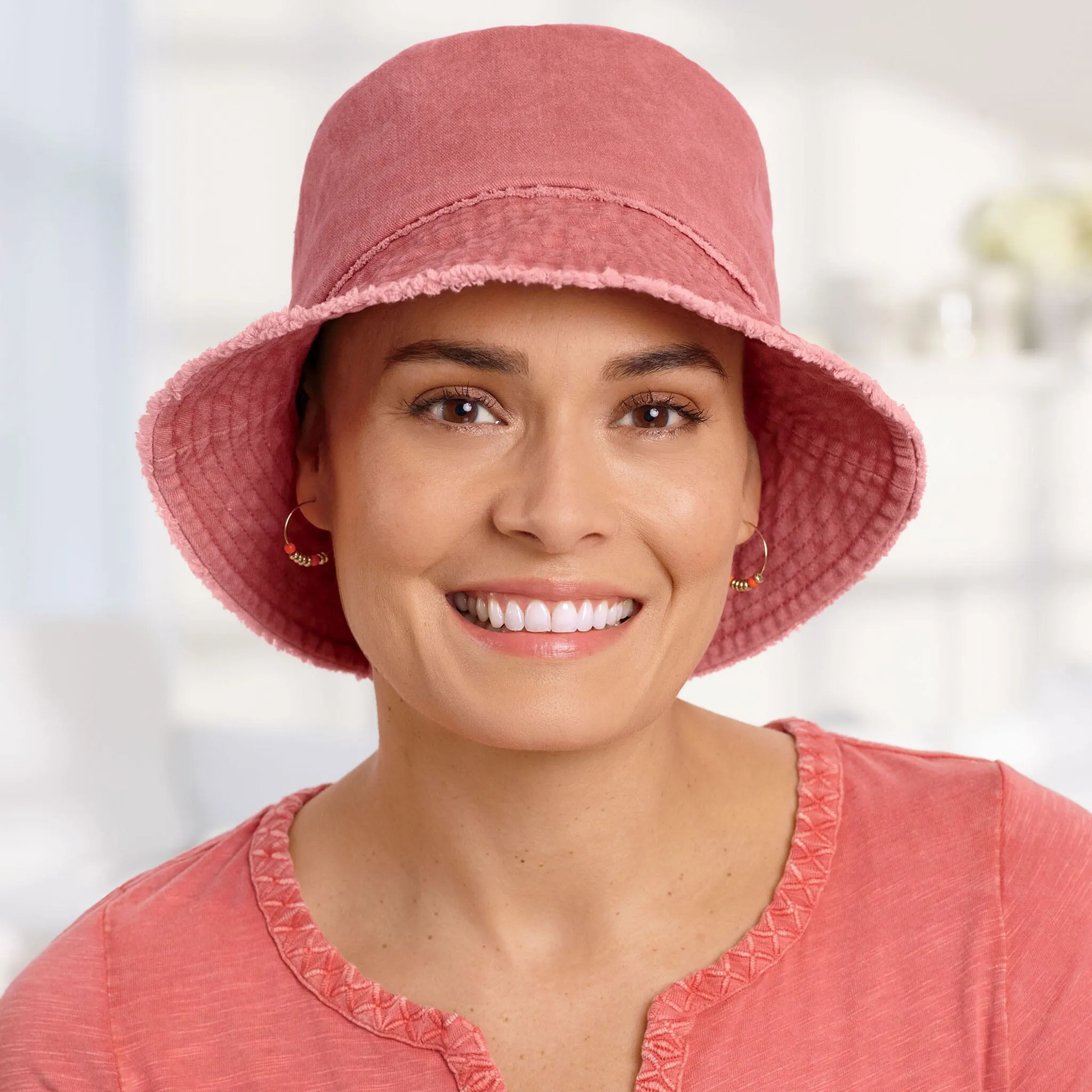 Distressed Cotton Bucket Hat