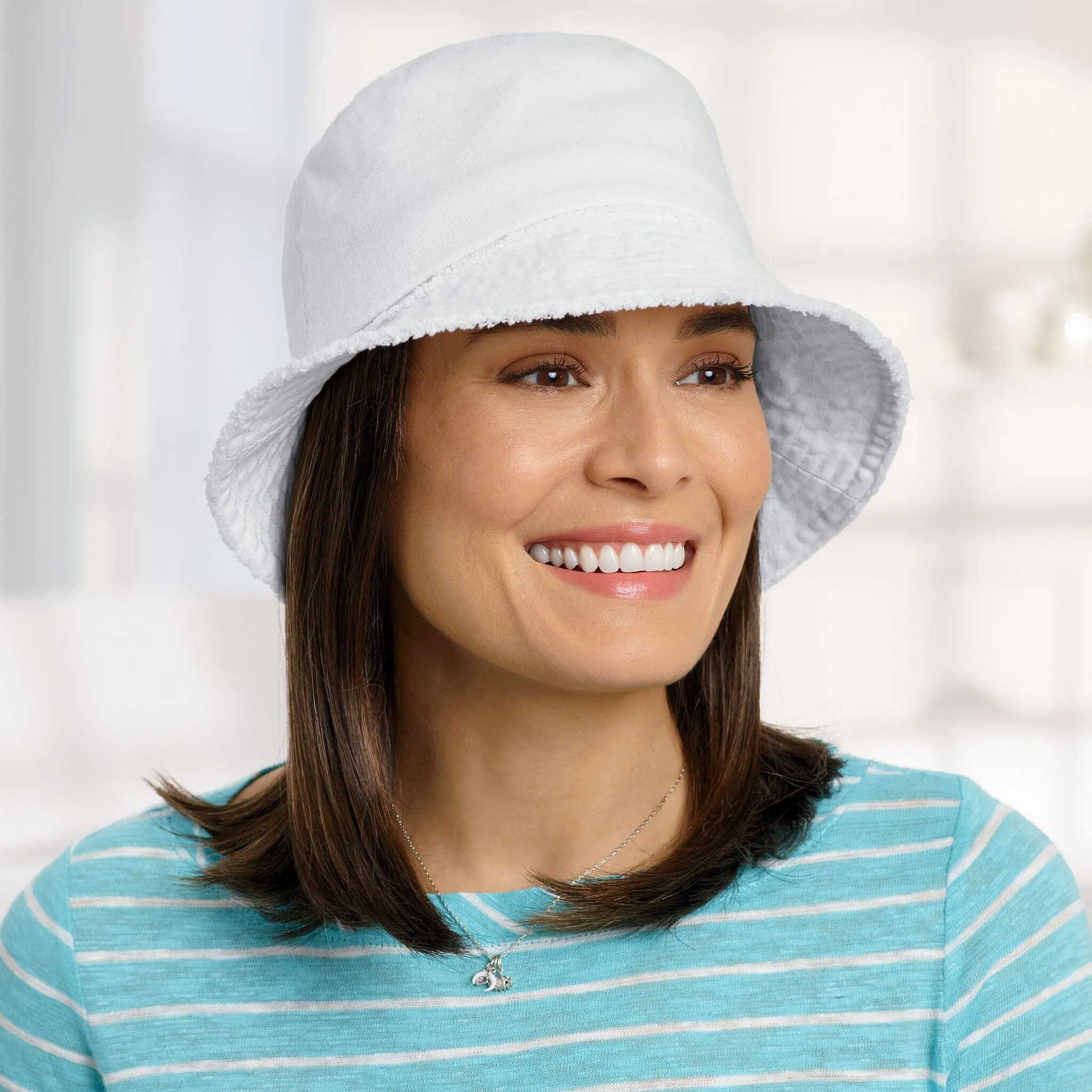 Distressed Cotton Bucket Hat