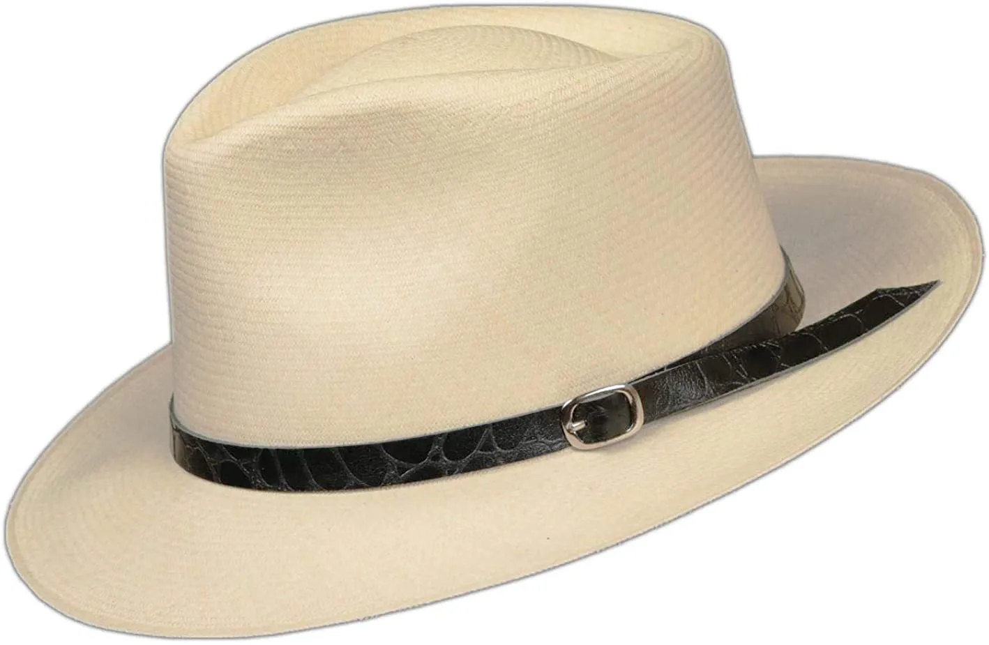 Embossed Patterned Leather Panama Hat Band (Band Only)