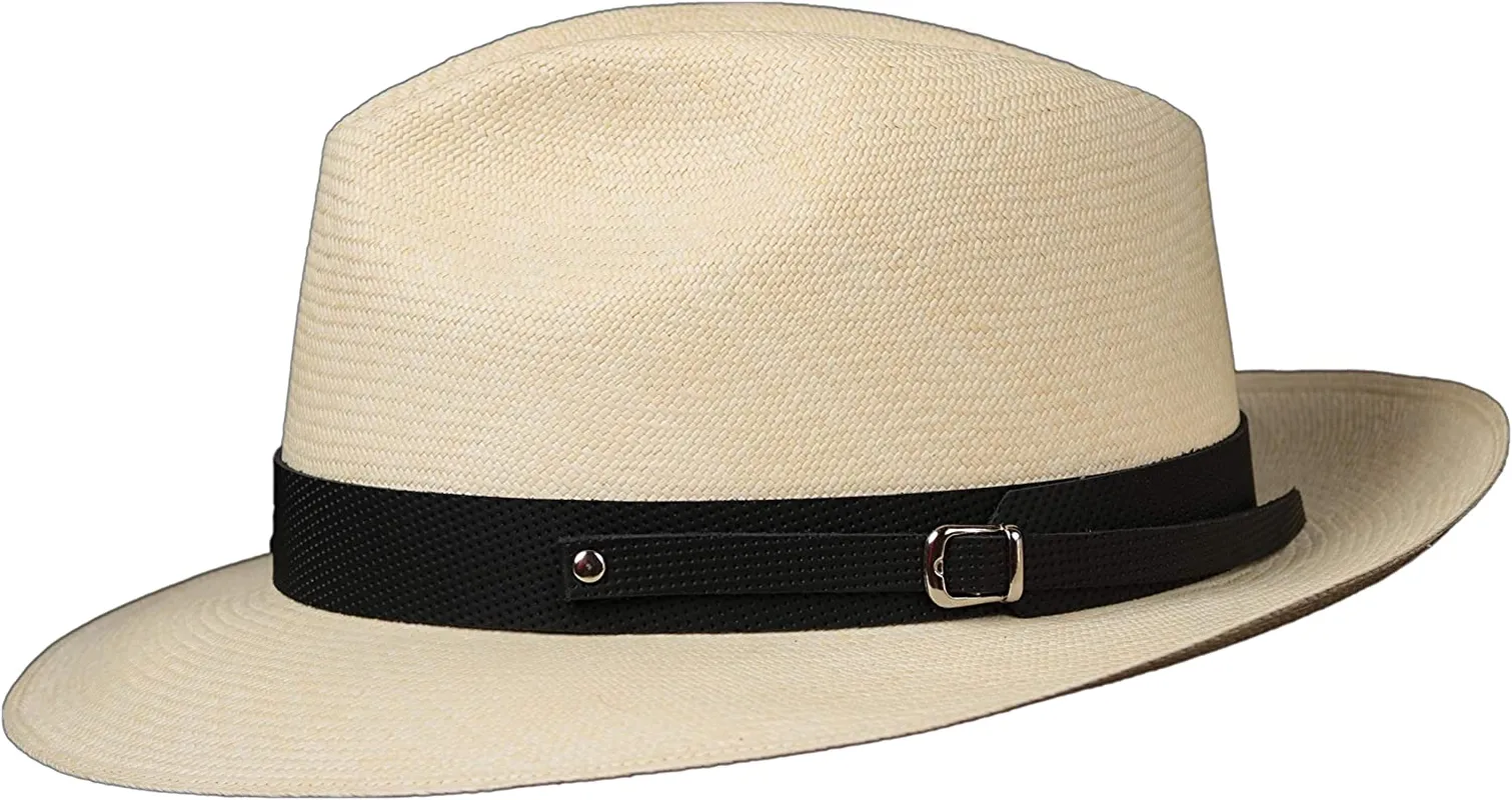 Embossed Patterned Leather Panama Hat Band (Band Only)