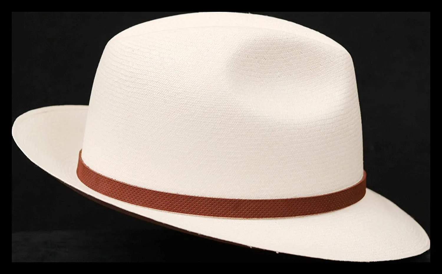 Embossed Patterned Leather Panama Hat Band (Band Only)