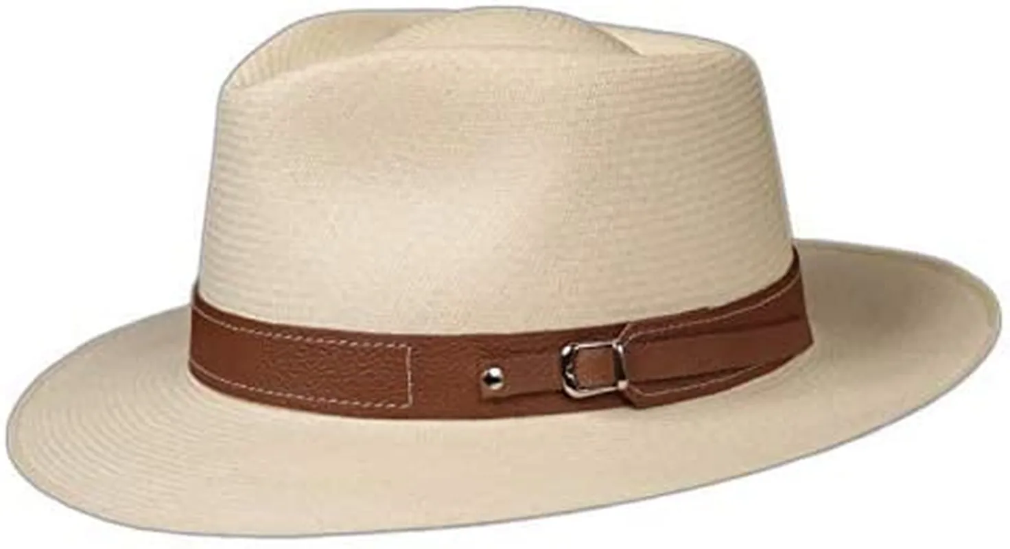 Embossed Patterned Leather Panama Hat Band (Band Only)