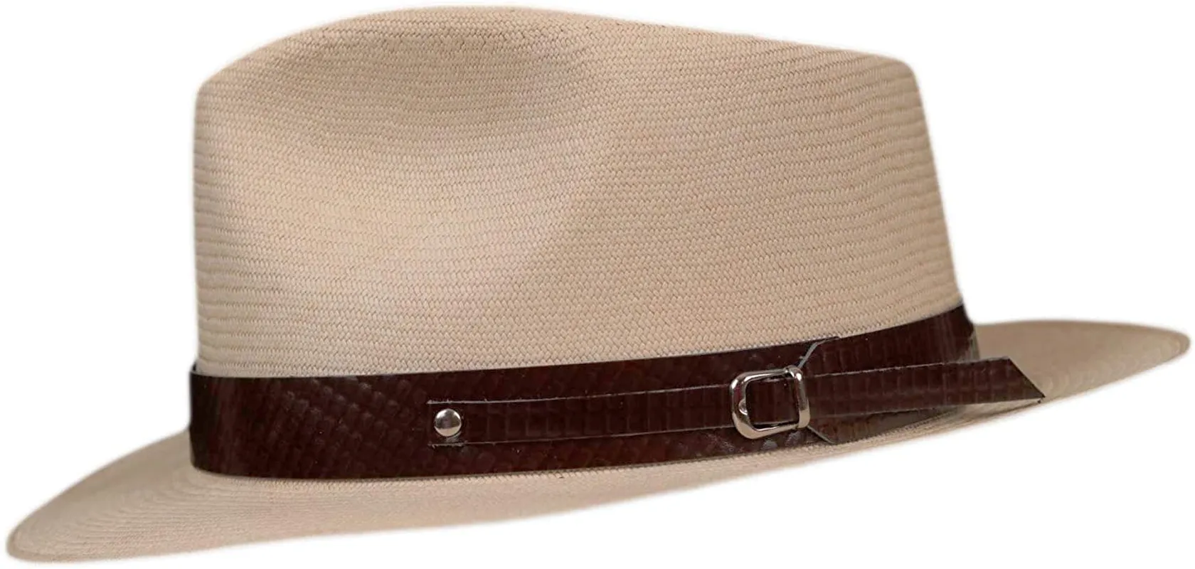 Embossed Patterned Leather Panama Hat Band (Band Only)