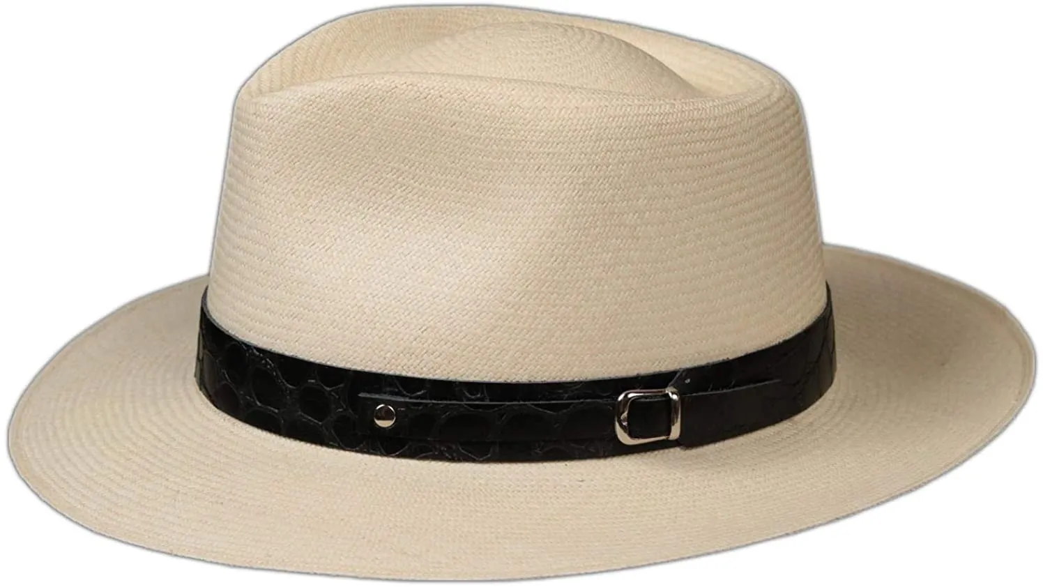 Embossed Patterned Leather Panama Hat Band (Band Only)