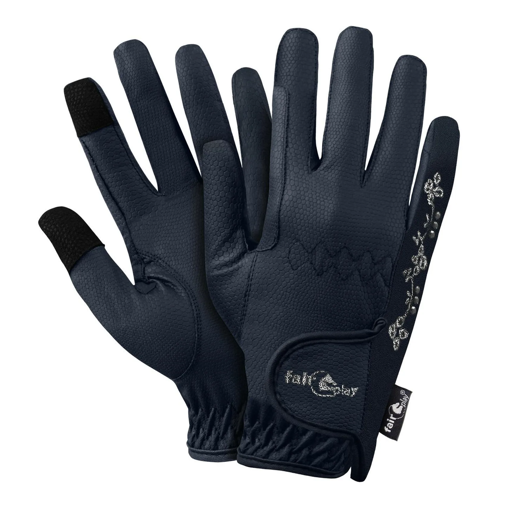 Fair Play ASTI FLEUR Riding Gloves, Navy