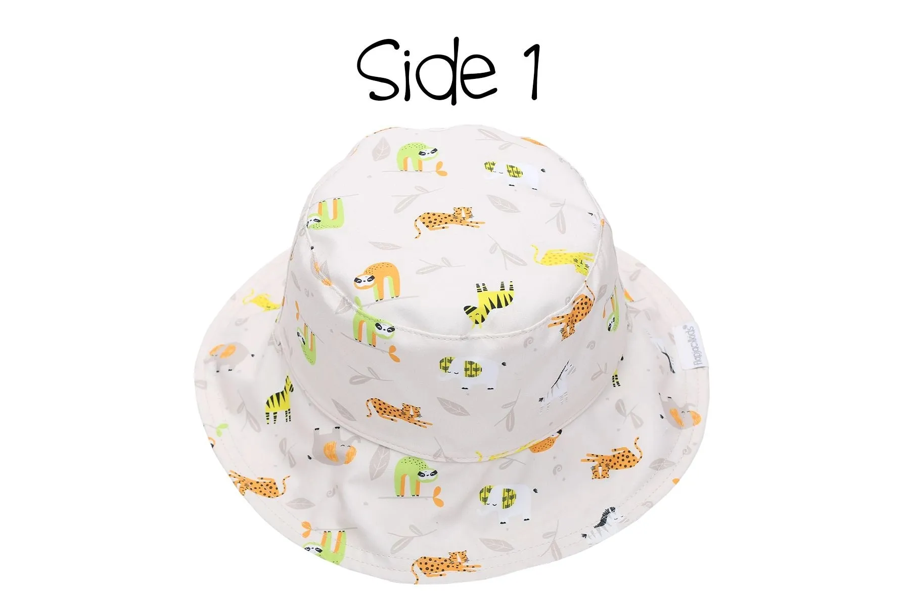 FlapJackKids Kids UPF50  Patterned Sun Hat - Zoo