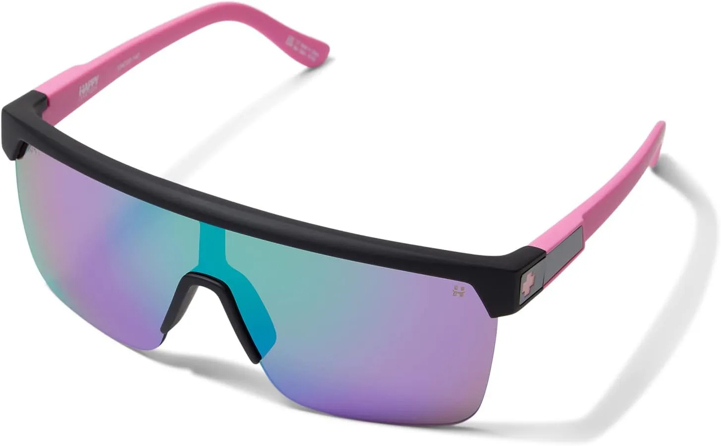 Flynn 5050 Spy Optic Sunglasses, Matte Black Matte Neon Pink/Happy Gray Green Light Green Mirror