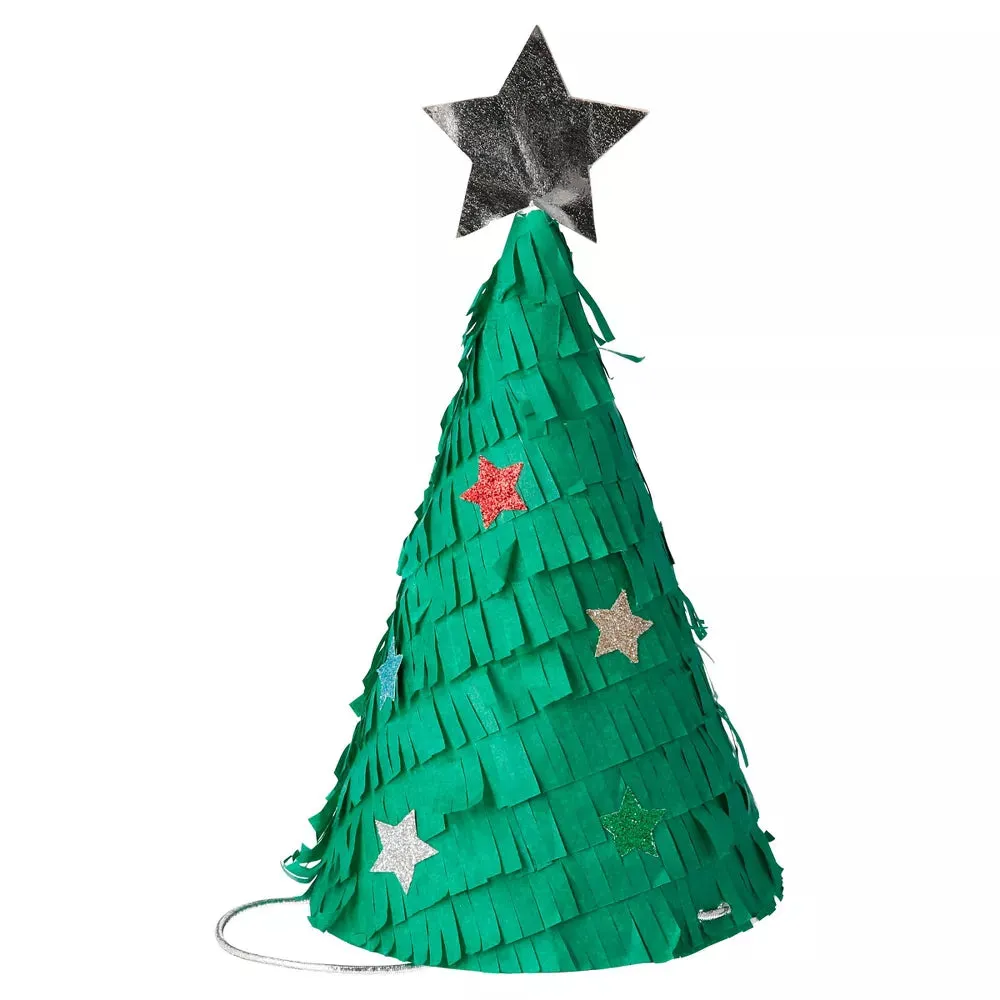 Fringed Christmas Tree Party Hats