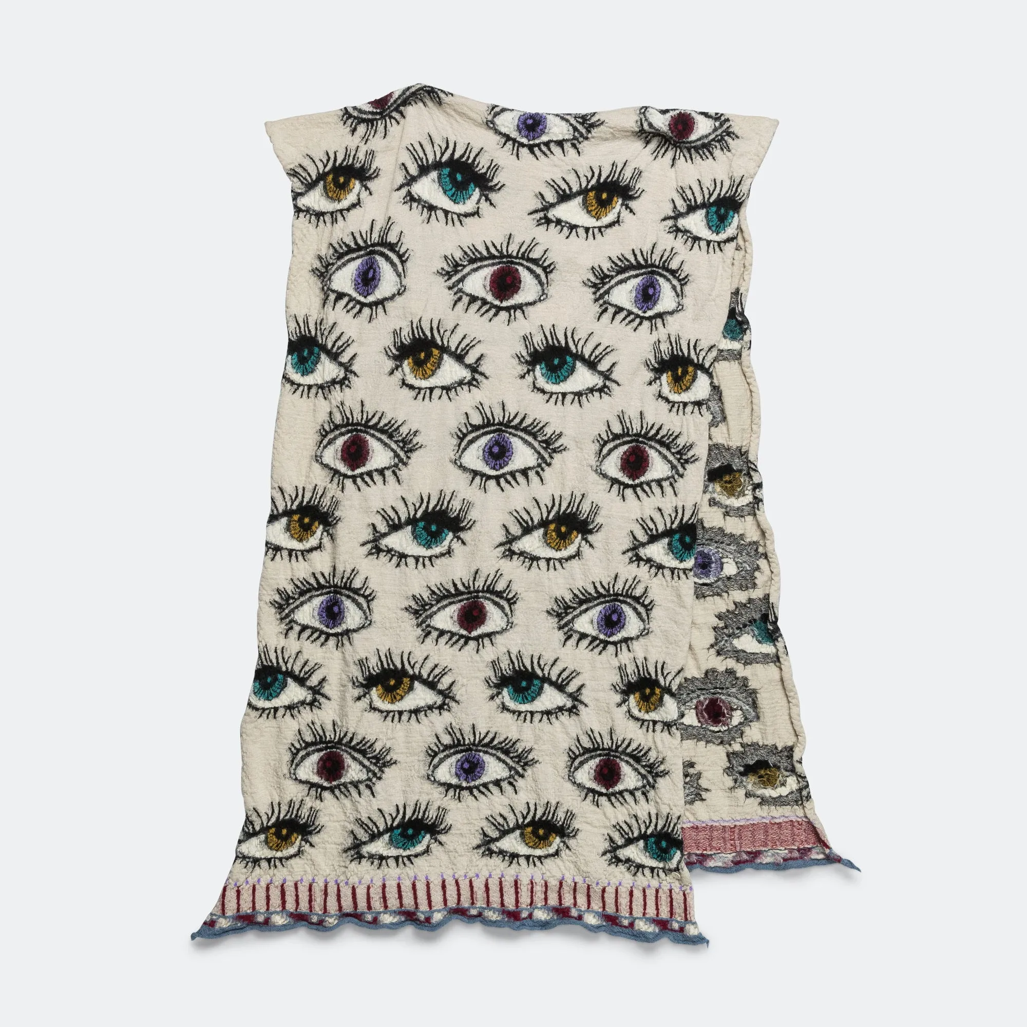 Fulling Wool Scarf SPEAKEASY (Colorful) - Ecru