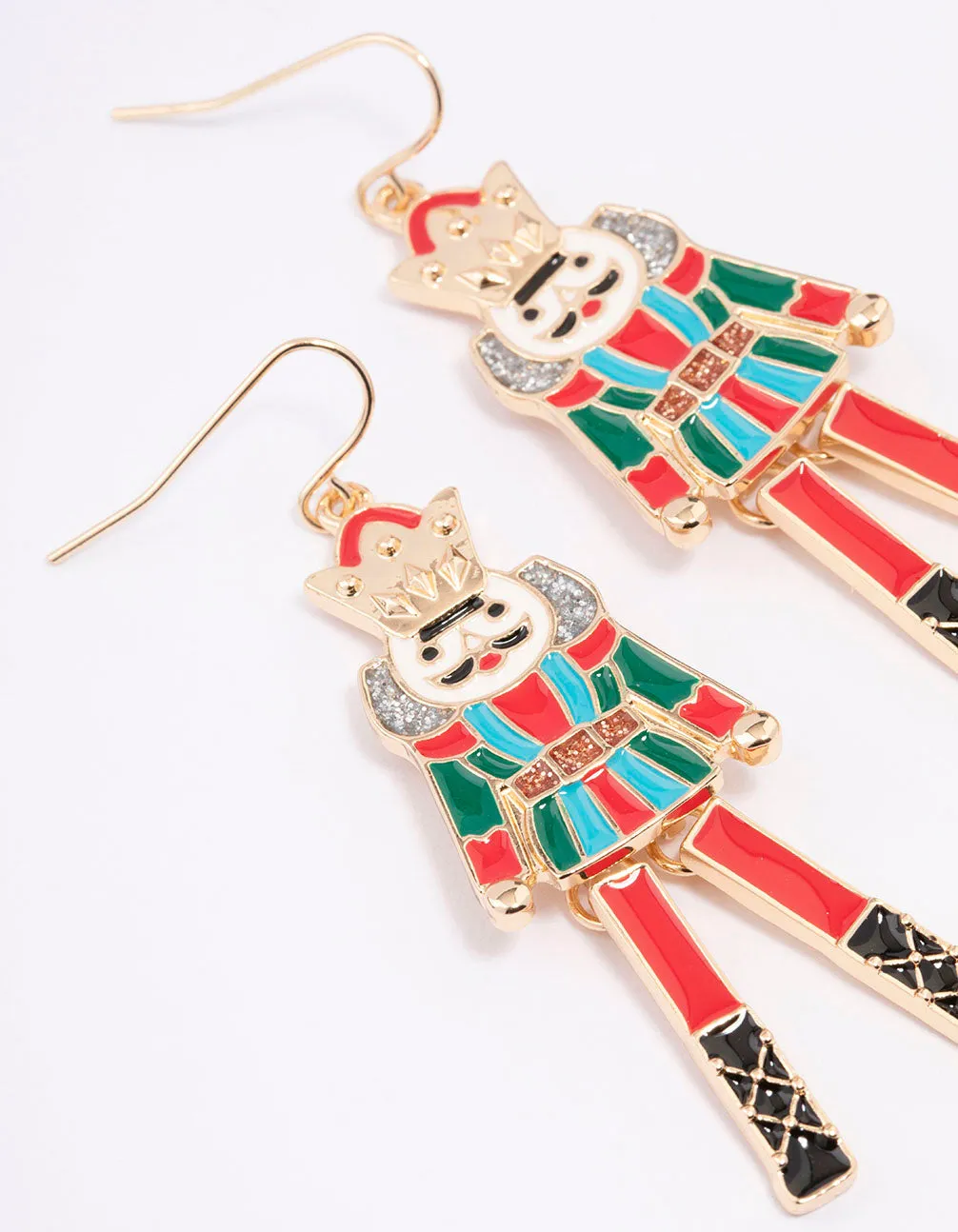 Gold Nutcracker Drop Earrings