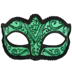 Green Plain Glitter Mask