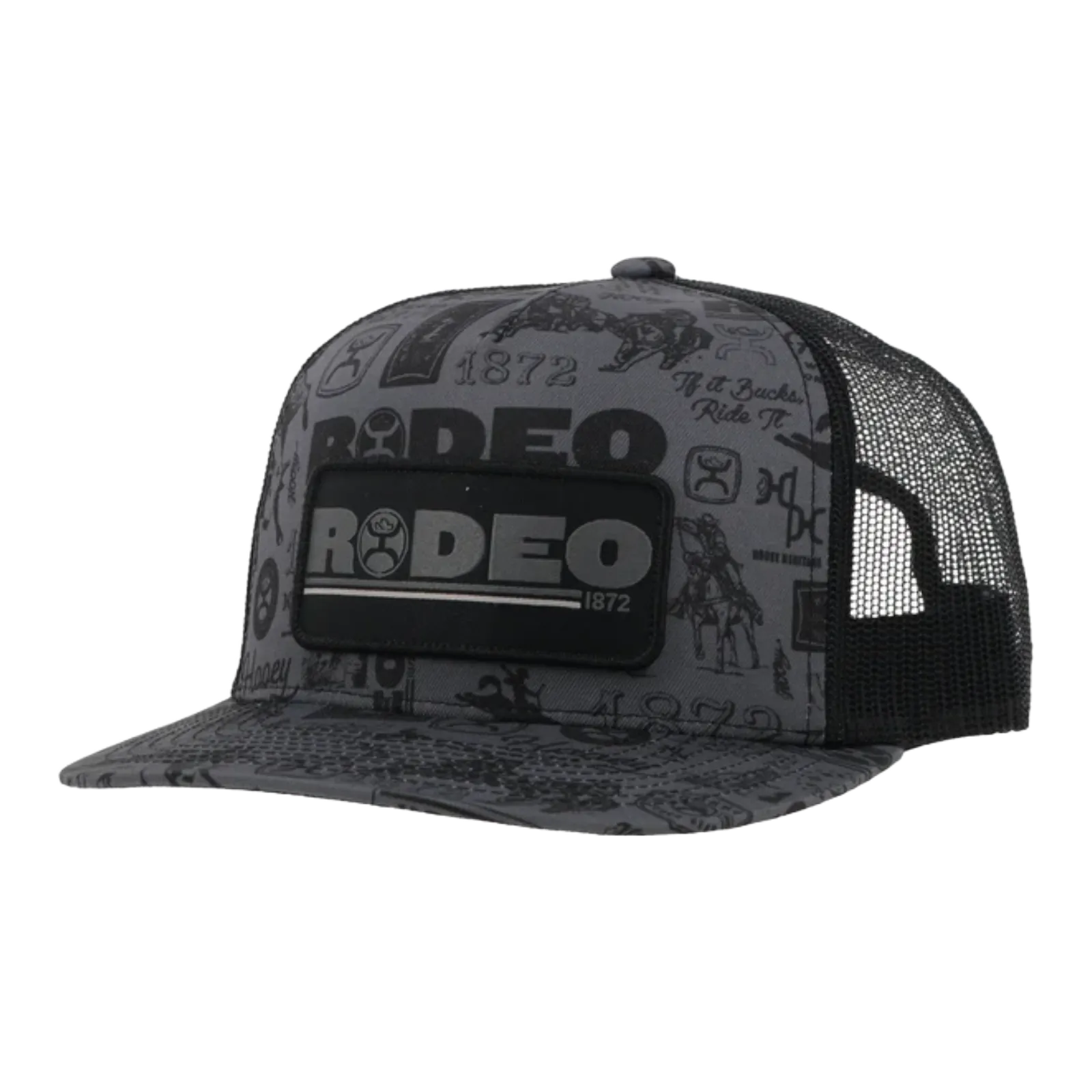 Hooey "Rodeo" Patterned Black Snapback Hat 2453T-BK