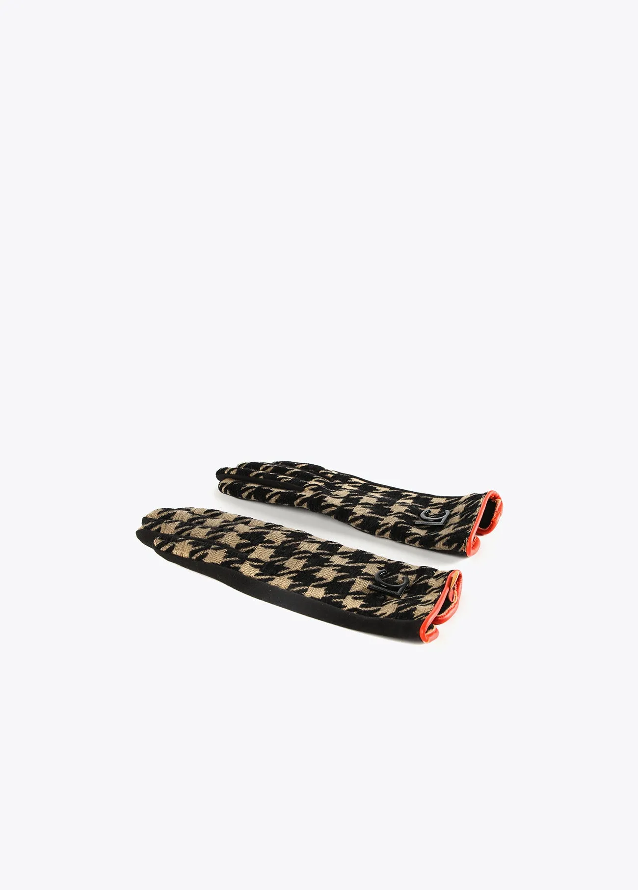 Houndstooth print gloves