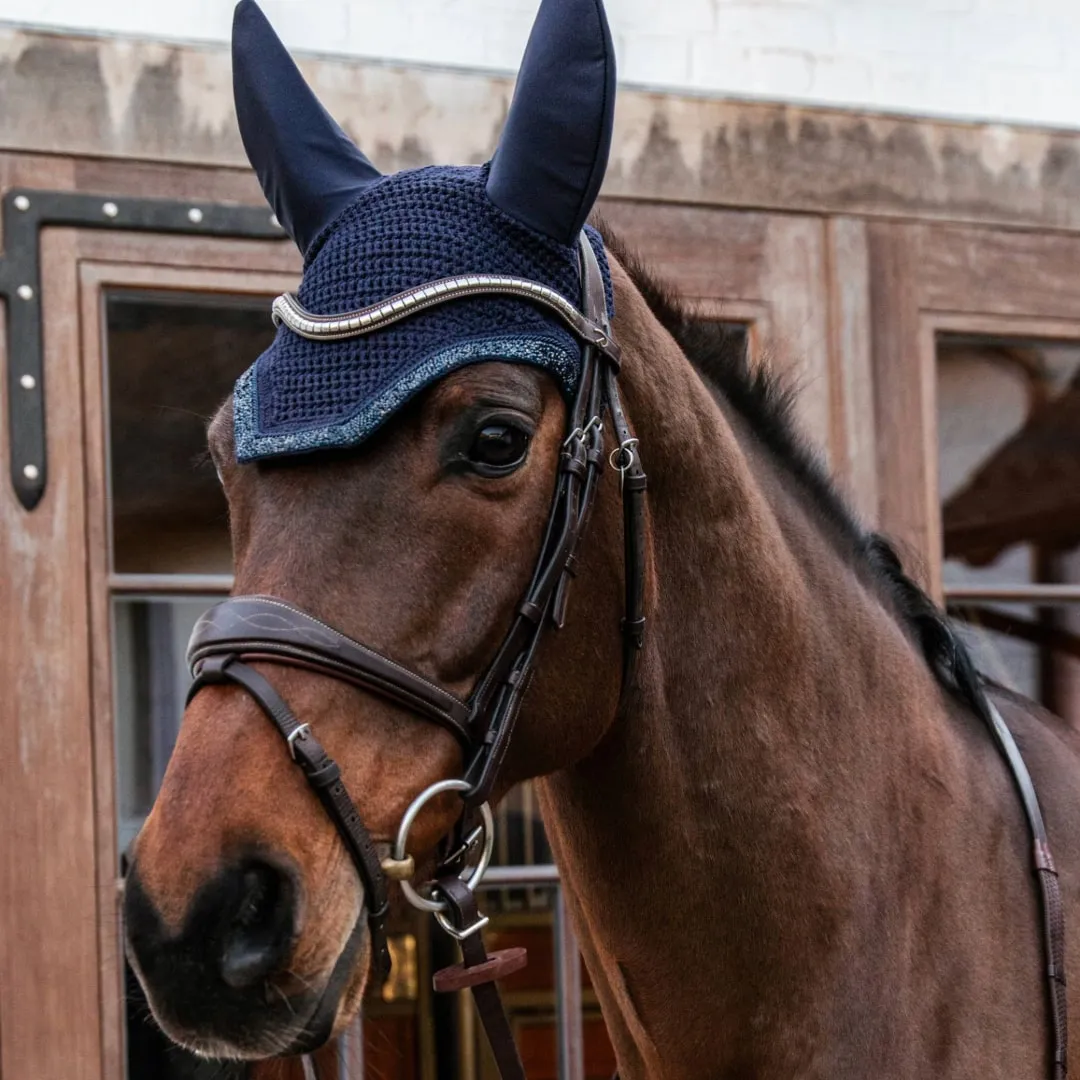 Kentucky Horsewear Glitter and Stone Wellington Soundless Fly Veil - Dark Navy