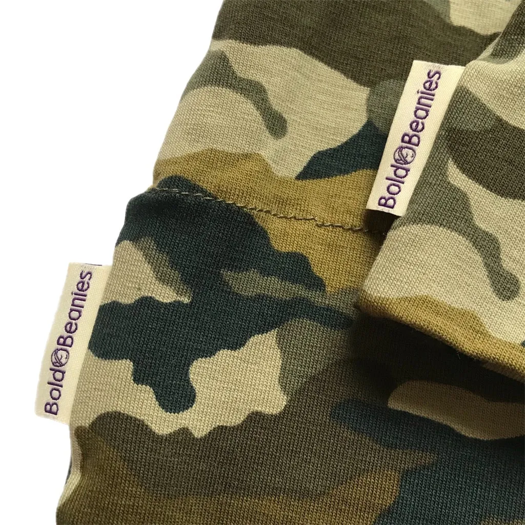 Khaki Camo Cancer Cotton Bold Beanies Hat