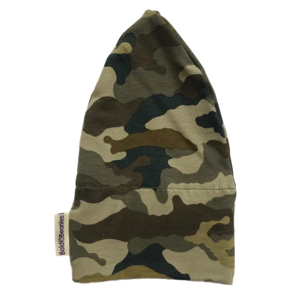 Khaki Camo Cancer Cotton Bold Beanies Hat