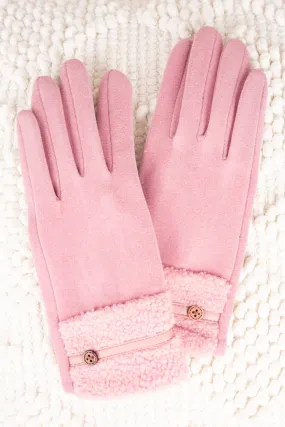 L.I.B. New York One Pair The Raquel Smart Touch Gloves, Pink