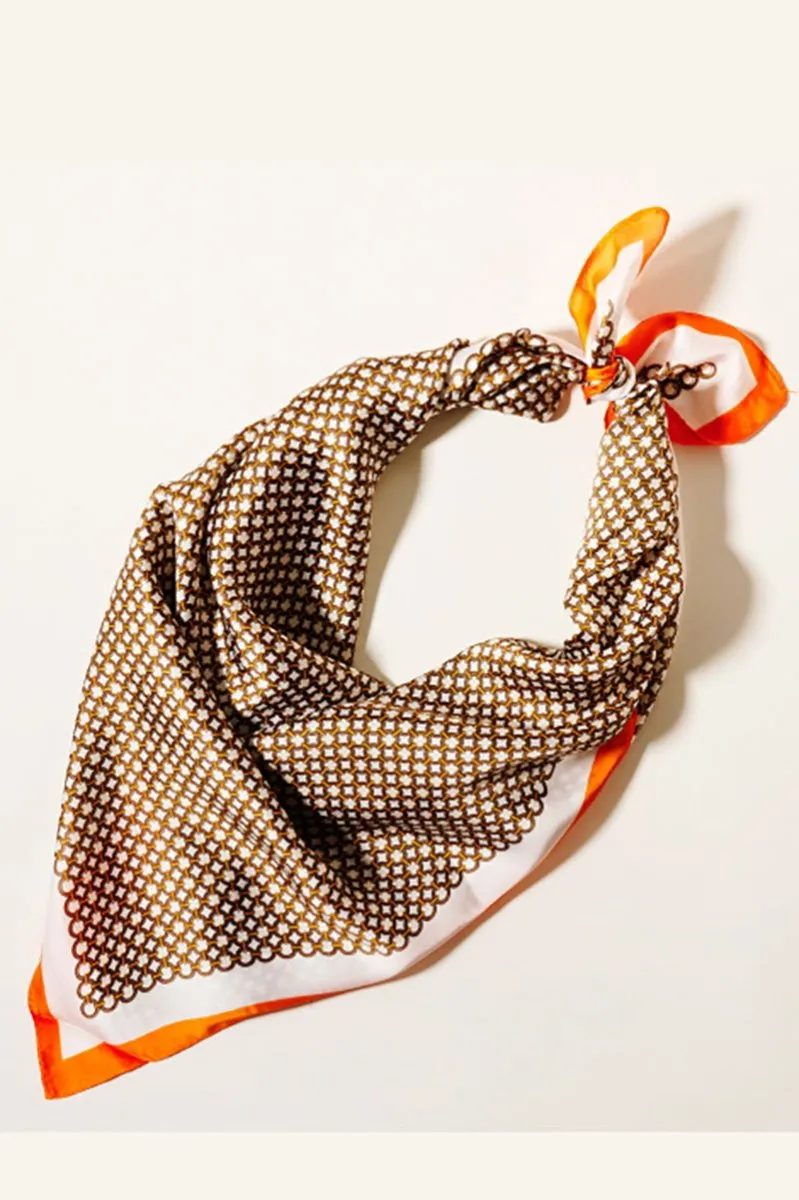 Look My Way Orange Polyester Scarf