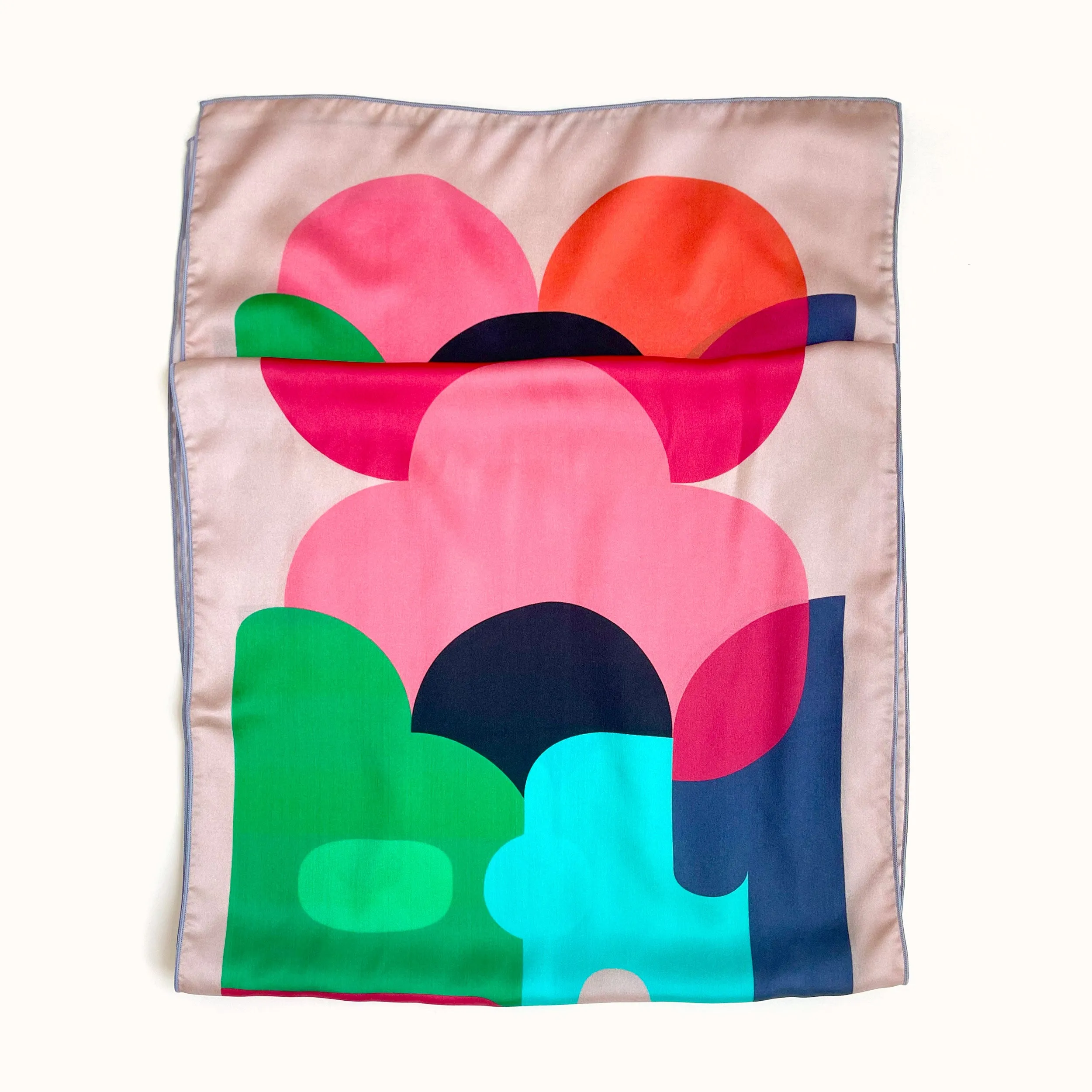 Max - 1960s style, colorful long silk scarf