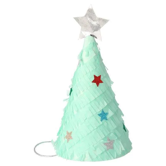 Meri Meri Fringed Christmas Tree Party Hats 6pk M110001