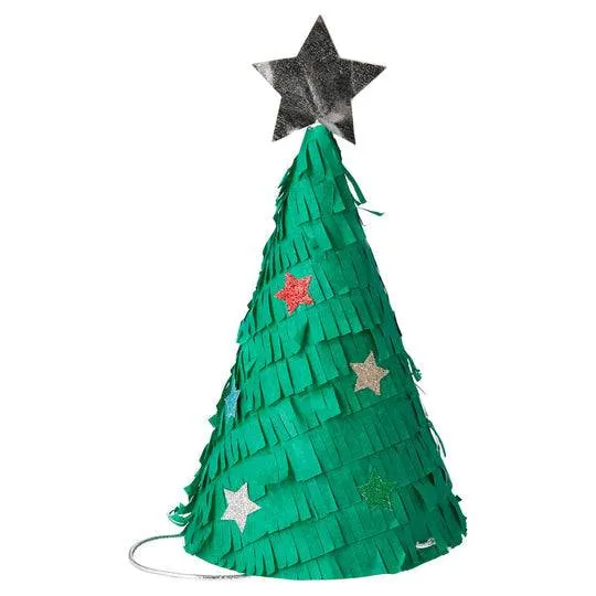 Meri Meri Fringed Christmas Tree Party Hats 6pk M110001