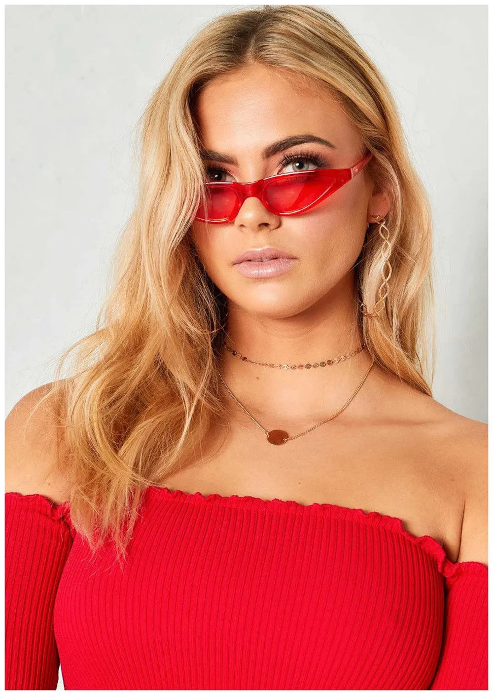 NEON Skinny Cat Eye Sunglasses