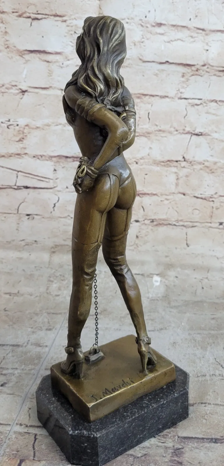 Nude Lady Tied Up EroticFigurine Figure Art Deco Handmade Bronze Statue Figure T