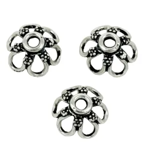 Open Patterned Bead Cap in Sterling Silver 11mm