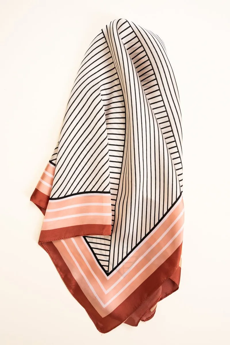 Rust Geo Print Polyester Scarf