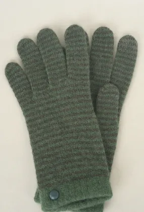 Striped Wool & Angora Knit Gloves, Pino