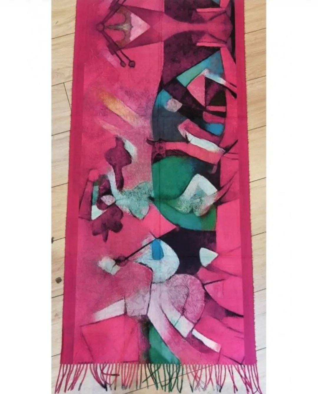 The Zoe abstract wool mix  print scarves