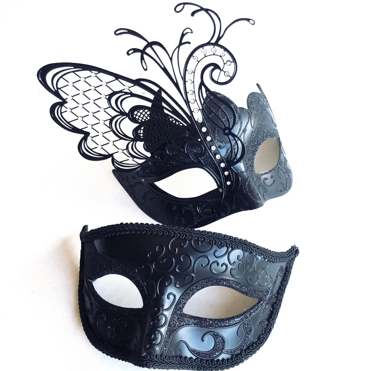 Venetian Butterfly Masks - Black