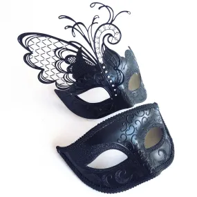 Venetian Butterfly Masks - Black