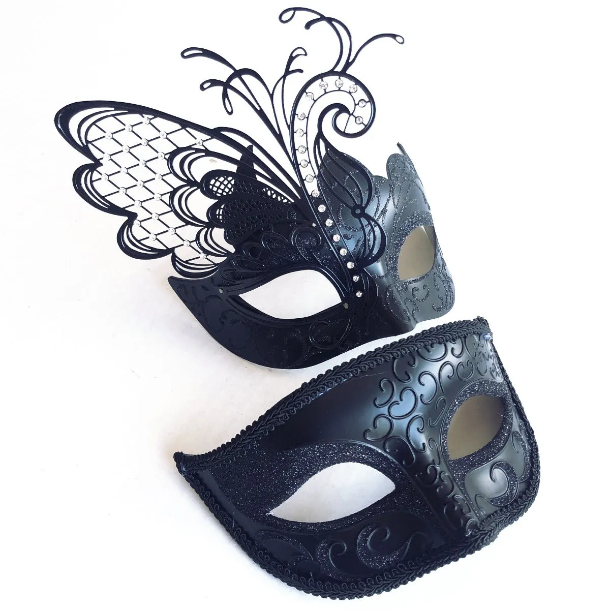 Venetian Butterfly Masks - Black