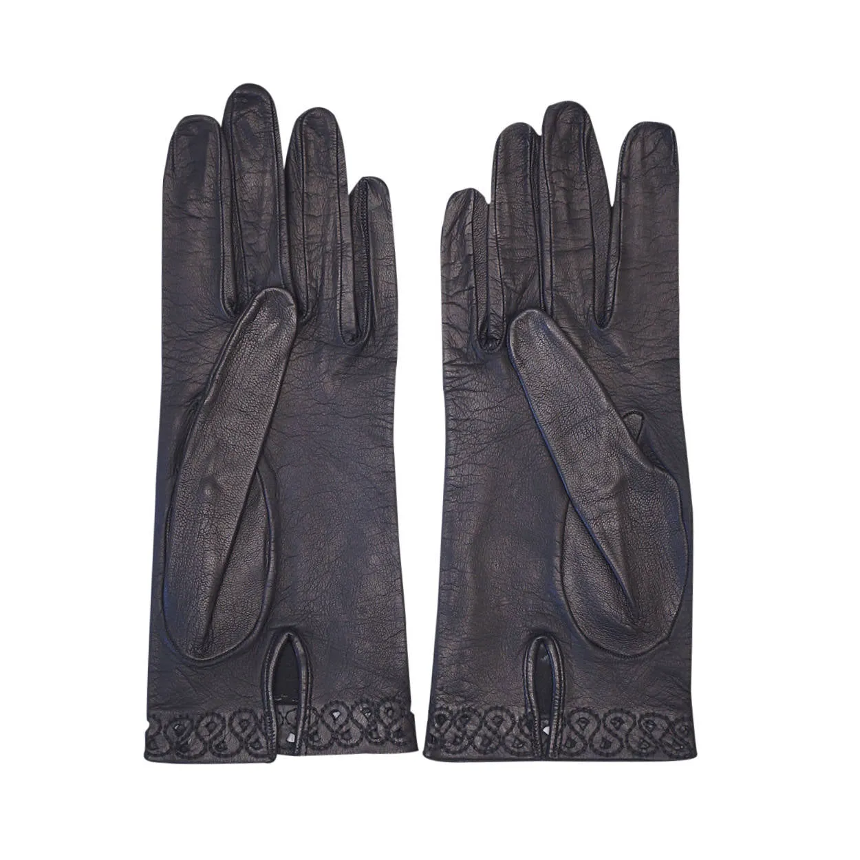 Vintage Black Kid Leather Gloves Austin Bag Ladies Size 7.5