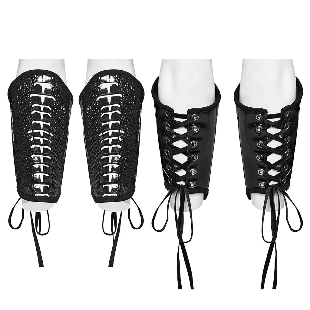 Women's Punk Skeleton Patent Leather Gloves