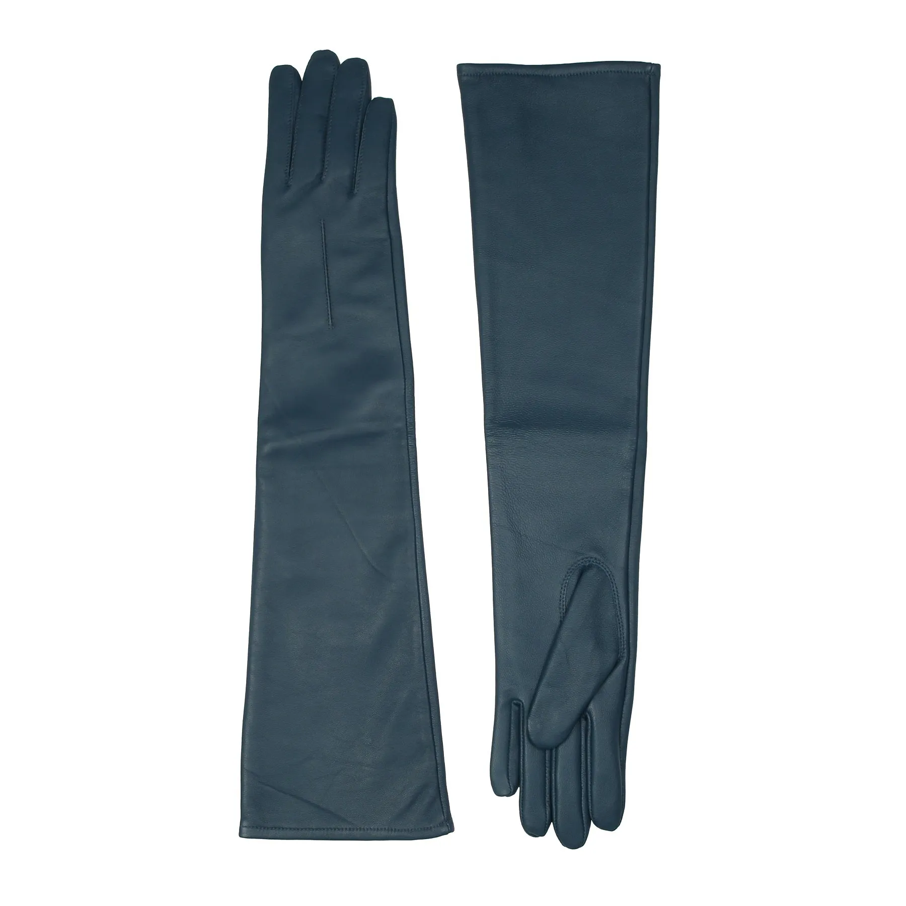 Women's Single-Point Long Above-Elbow Lined Leather Gloves