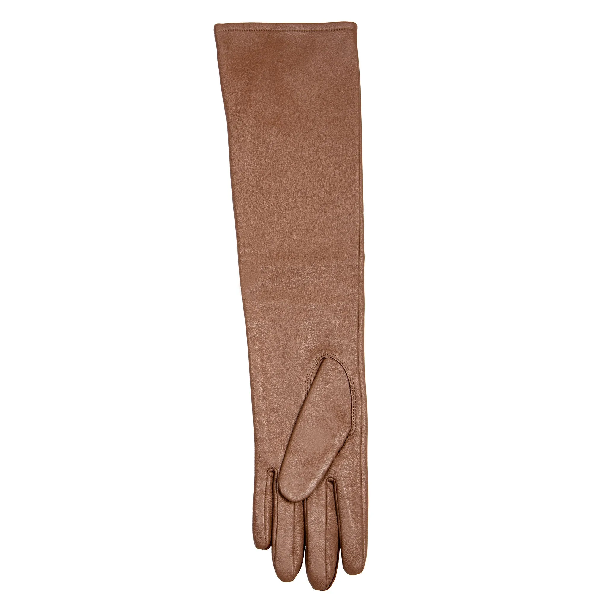 Women's Single-Point Long Above-Elbow Lined Leather Gloves