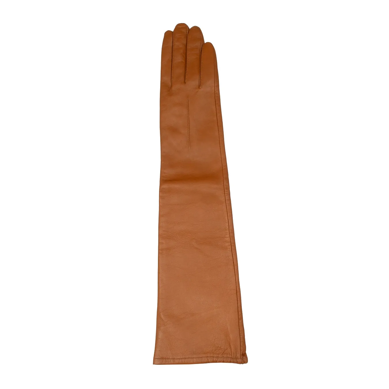 Women's Single-Point Long Above-Elbow Lined Leather Gloves